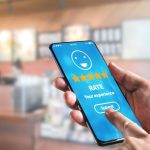 leave a review qr code poster in retail store